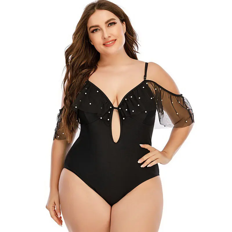 Hot Selling New Plus Size Bikini Pure Color Ruffles Sleeve High Elasticity Hole One Piece Swimsuit, As pictures
Hot Selling New Plus Size Bikini Pure Color Ruffles Sleeve High Elasticity Hole One Piece Swimsuit, As pictures