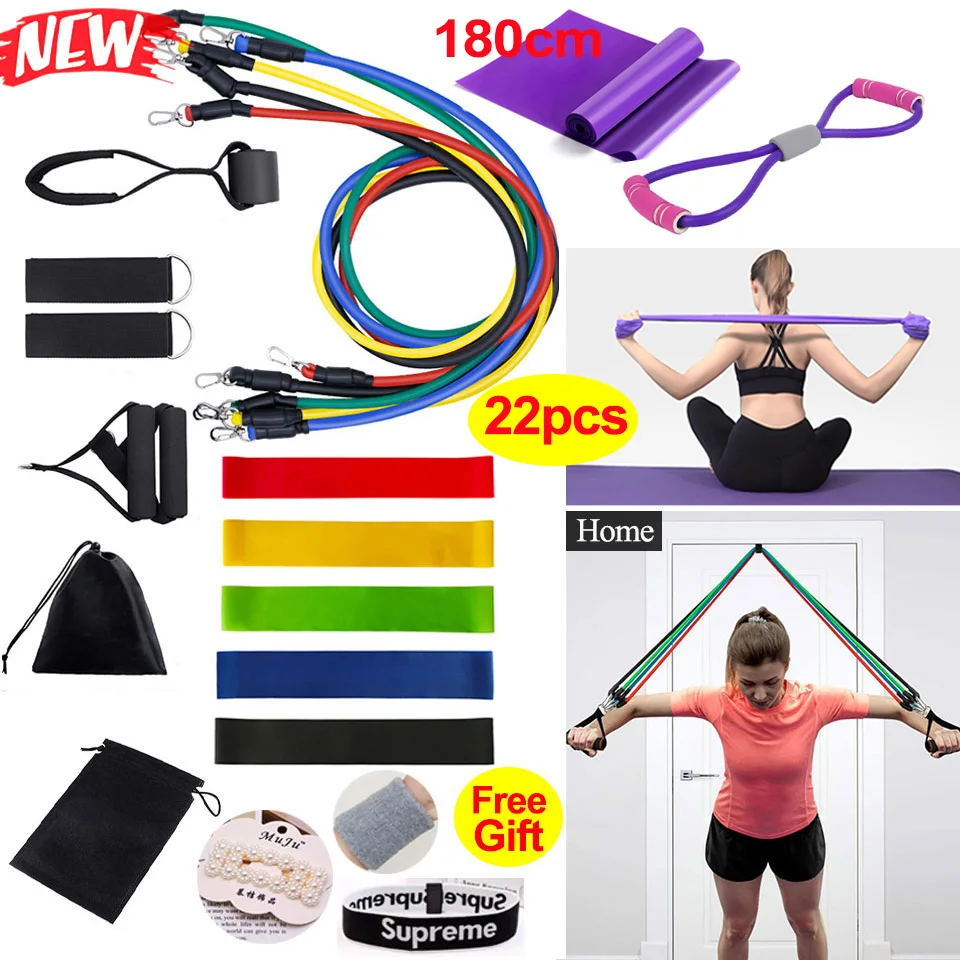 22 pcs Resistance Set Of for Sports Elastic Exercise Workout Pull Rope Gym Bands Portable Fitness Equipment
22 pcs Resistance Set Of for Sports Elastic Exercise Workout Pull Rope Gym Bands Portable Fitness Equipment