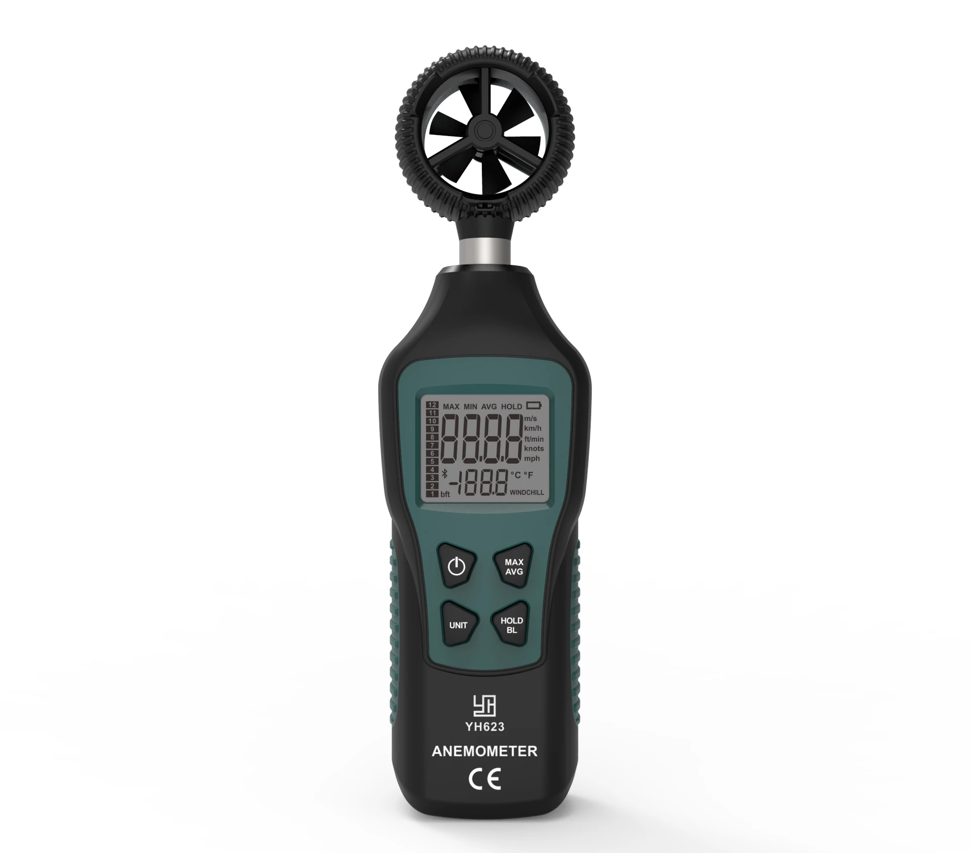 YH 623 digital Anemometer Wind speed and wind temperature measurement Data hold Max/ Avg value measurement Auto- ranging Low
YH 623 digital Anemometer Wind speed and wind temperature measurement Data hold Max/ Avg value measurement Auto- ranging Low
