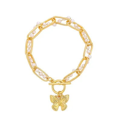 New Arrival Metal Pearl Chain Bracelet Hot Sale Double Winding Gold Plated OT Clasp Link Chain Butterfly Charm Bracelets
New Arrival Metal Pearl Chain Bracelet Hot Sale Double Winding Gold Plated OT Clasp Link Chain Butterfly Charm Bracelets