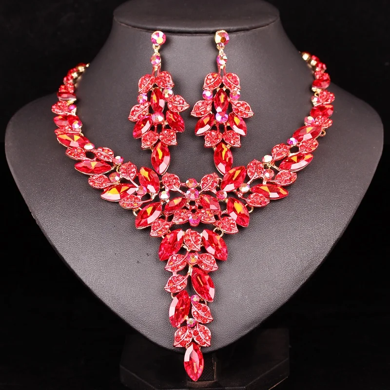Rhinestone Big Crysta African Style Wedding Necklace Earring Set Luxury Vintage Fashion Bridal Small Jewelry Set Women Girl, 3color
Rhinestone Big Crysta African Style Wedding Necklace Earring Set Luxury Vintage Fashion Bridal Small Jewelry Set Women Girl, 3color