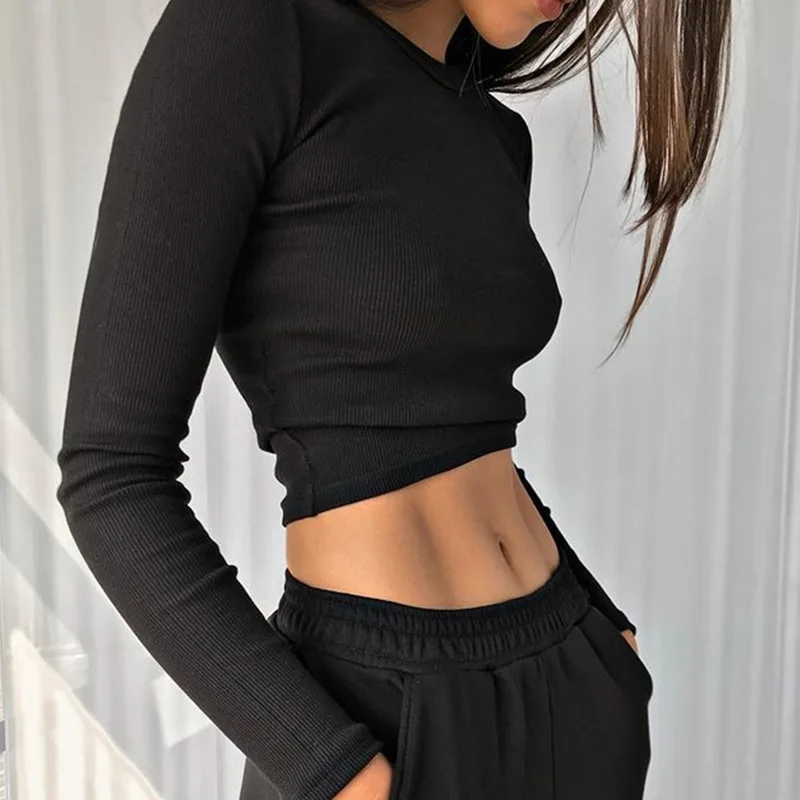 Round Neck Slim Fit Basic Tee Crop Tops Black Ladies Blank T-Shirt Long Sleeve Plain Women T Shirt
Round Neck Slim Fit Basic Tee Crop Tops Black Ladies Blank T-Shirt Long Sleeve Plain Women T Shirt