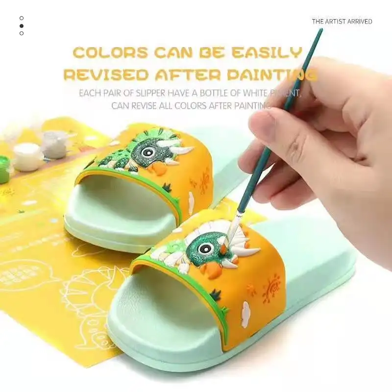 New Arrivals Soft Creative Education DIY Painting Indoor Waterproof Kid's Slides Slipper, Pink bule purple green
New Arrivals Soft Creative Education DIY Painting Indoor Waterproof Kid's Slides Slipper, Pink bule purple green