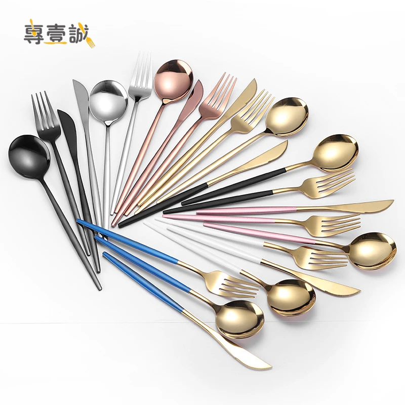 Mirror Polishing Rose Gold Silverware Knife Fork and Spoon SetStainless Steel Bulk Golden cutlery
Mirror Polishing Rose Gold Silverware Knife Fork and Spoon SetStainless Steel Bulk Golden cutlery