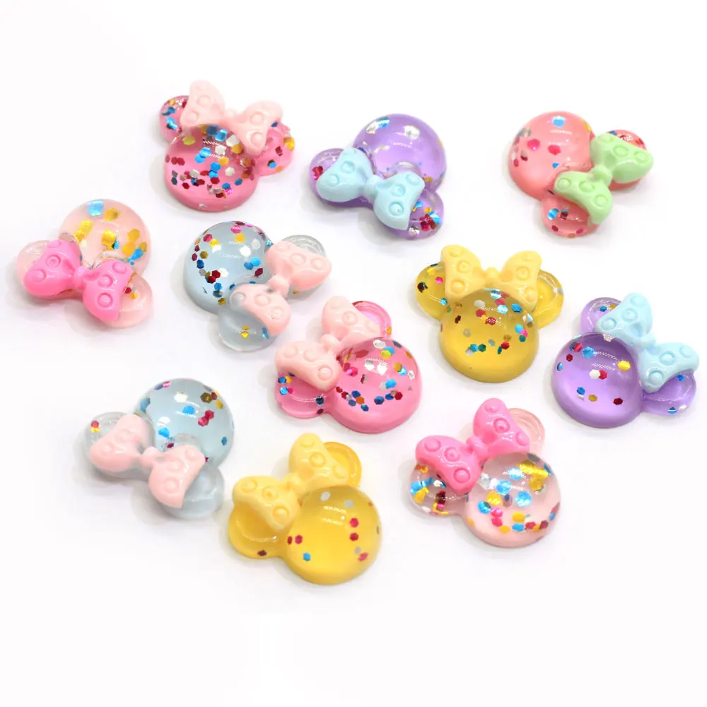 100Pcs Kawaii Glitter Mouse Head Bowtie Colorful Flatback Bead Cute Cabochon For Craft DIY Scrapbooking
100Pcs Kawaii Glitter Mouse Head Bowtie Colorful Flatback Bead Cute Cabochon For Craft DIY Scrapbooking