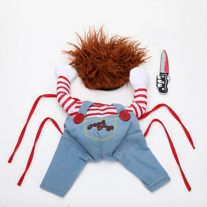 Pet clothing fatal doll creative funny wind strap one-piece pet clothing striped top jeans props funny pet four seasons clothing, Red
Pet clothing fatal doll creative funny wind strap one-piece pet clothing striped top jeans props funny pet four seasons clothing, Red