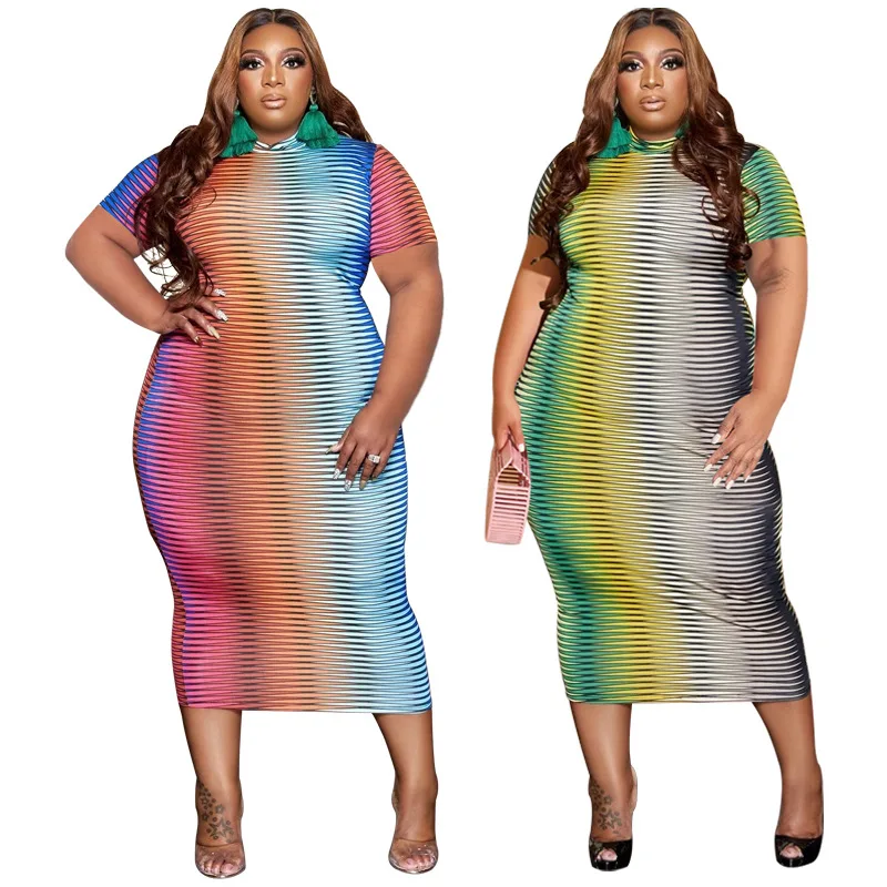 Hot Sale Tie Dye Plus Size Summer Dress Fashion Casual Bodycon Short Sleeve Colorful Gradient Plus Size Women's Dresses, Yellow and white,red and blue
Hot Sale Tie Dye Plus Size Summer Dress Fashion Casual Bodycon Short Sleeve Colorful Gradient Plus Size Women's Dresses, Yellow and white,red and blue