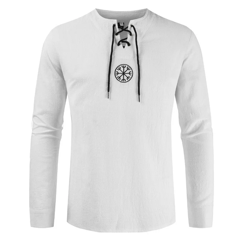 Fashion cotton hemp embroidery Long Sleeve Shirt Men's tie collar large size shirt
Fashion cotton hemp embroidery Long Sleeve Shirt Men's tie collar large size shirt