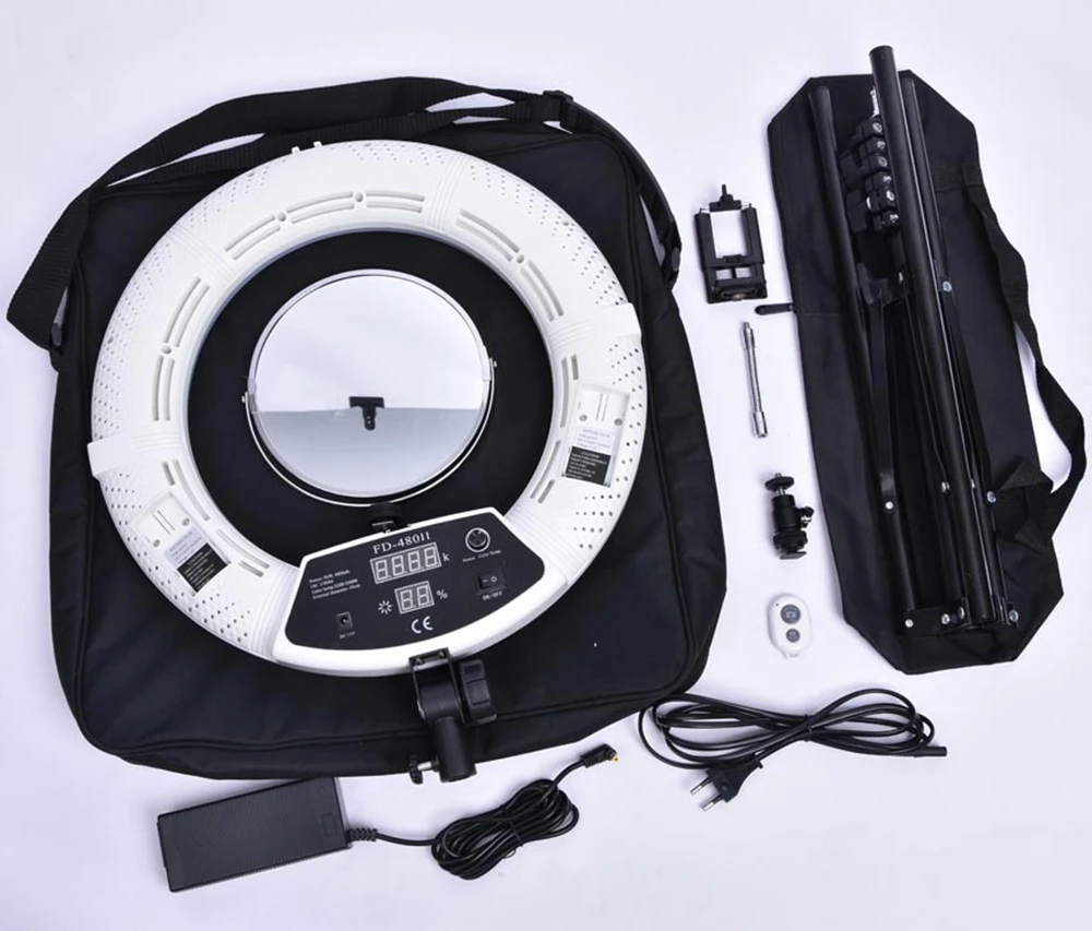 FOSOTO FD-480II Bi-color 96W 3200-5600K rechargeable battery 18 inch ring light lamp with stand, Black,pink,white
FOSOTO FD-480II Bi-color 96W 3200-5600K rechargeable battery 18 inch ring light lamp with stand, Black,pink,white