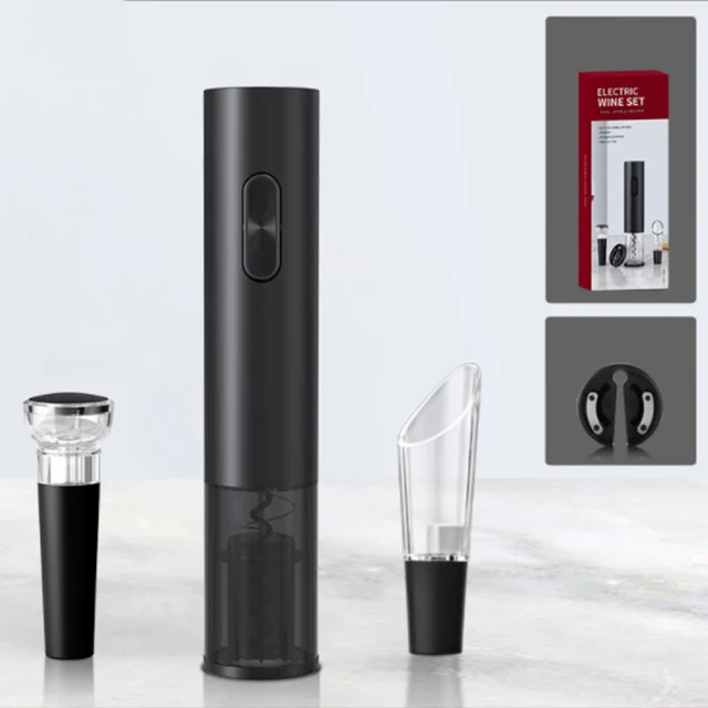 Wholesale One Touch Auto Electric Corkscrew Red Wine Bottle Opener Kit With Wine Accessories, Black
Wholesale One Touch Auto Electric Corkscrew Red Wine Bottle Opener Kit With Wine Accessories, Black