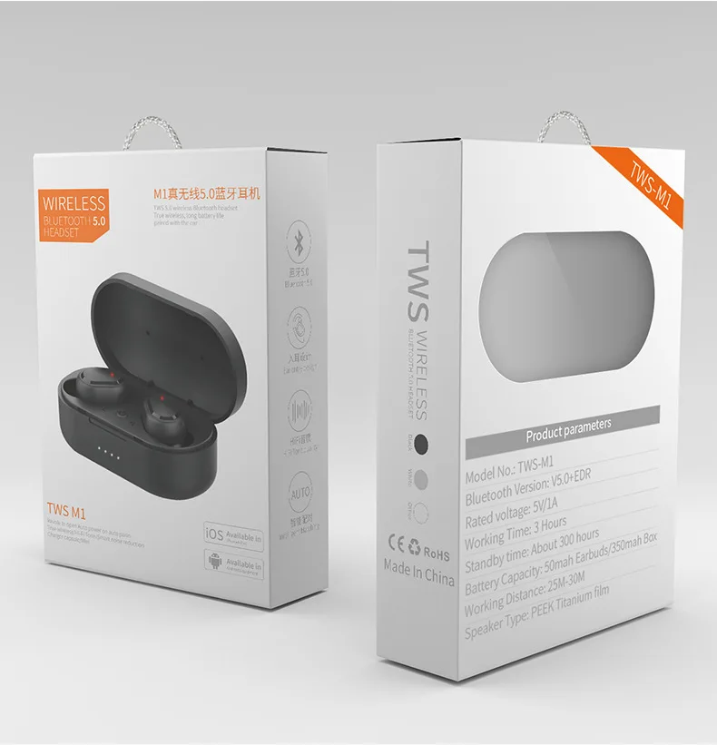 SNHALSAR M3 TWS In Ear True Wireless Earbuds Waterproof Wireless Earbuds,mini tws earbuds - ANKUX.COM