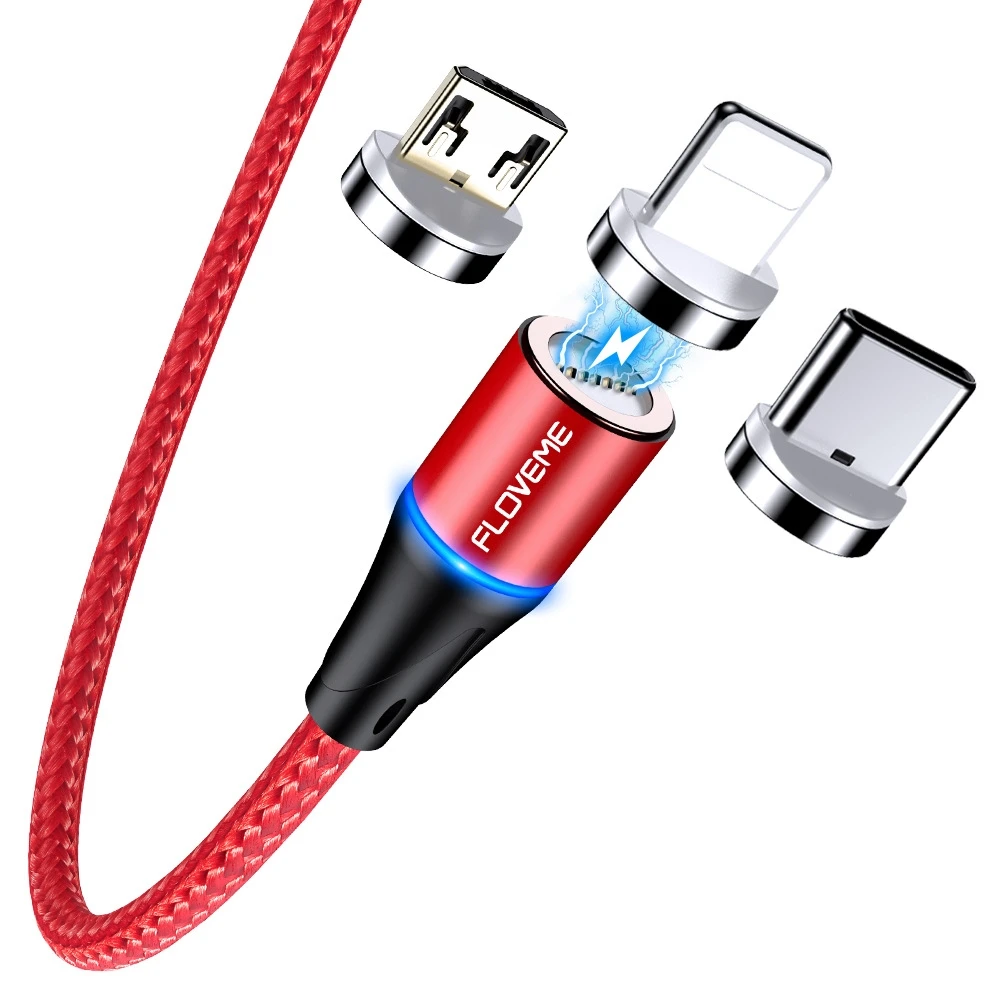 FLOVEME LED Magnetic 3A Fast Charging Phone USB Cable for iPhone Micro Type-C Charger Line Nylon Data Wire, Black,red,silver
FLOVEME LED Magnetic 3A Fast Charging Phone USB Cable for iPhone Micro Type-C Charger Line Nylon Data Wire, Black,red,silver
