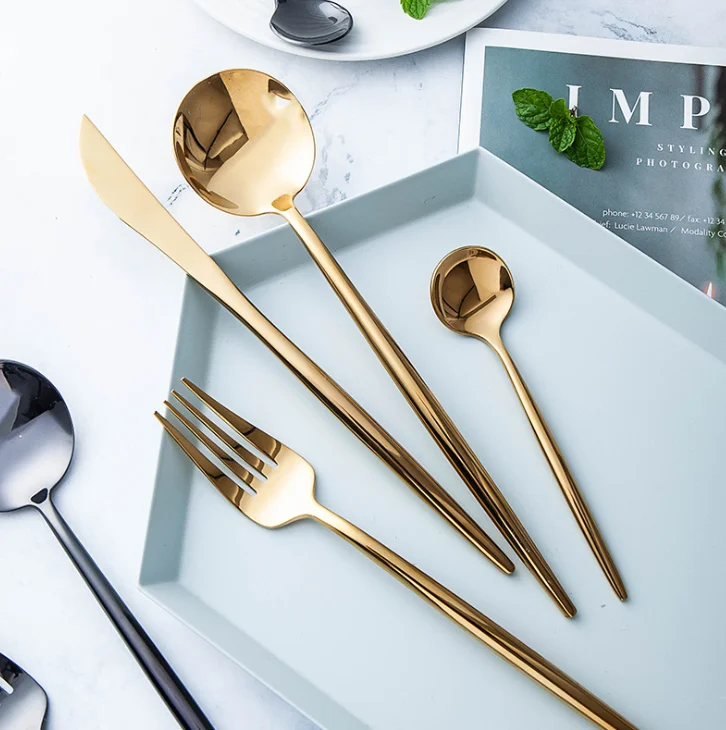 Luxury Stainless Steel Cutlery soild silver/gold/rose gold/black color silverware Flatware set
Luxury Stainless Steel Cutlery soild silver/gold/rose gold/black color silverware Flatware set