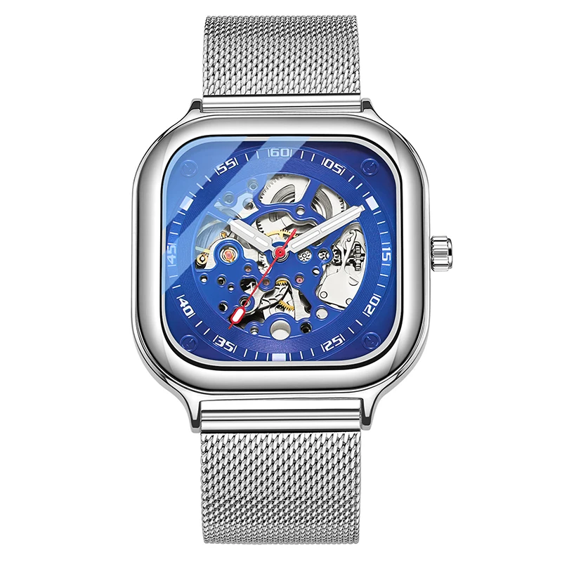 square metal case OEM custom logo luxury classic winder transparent men square automatic watch, 8 colors
square metal case OEM custom logo luxury classic winder transparent men square automatic watch, 8 colors