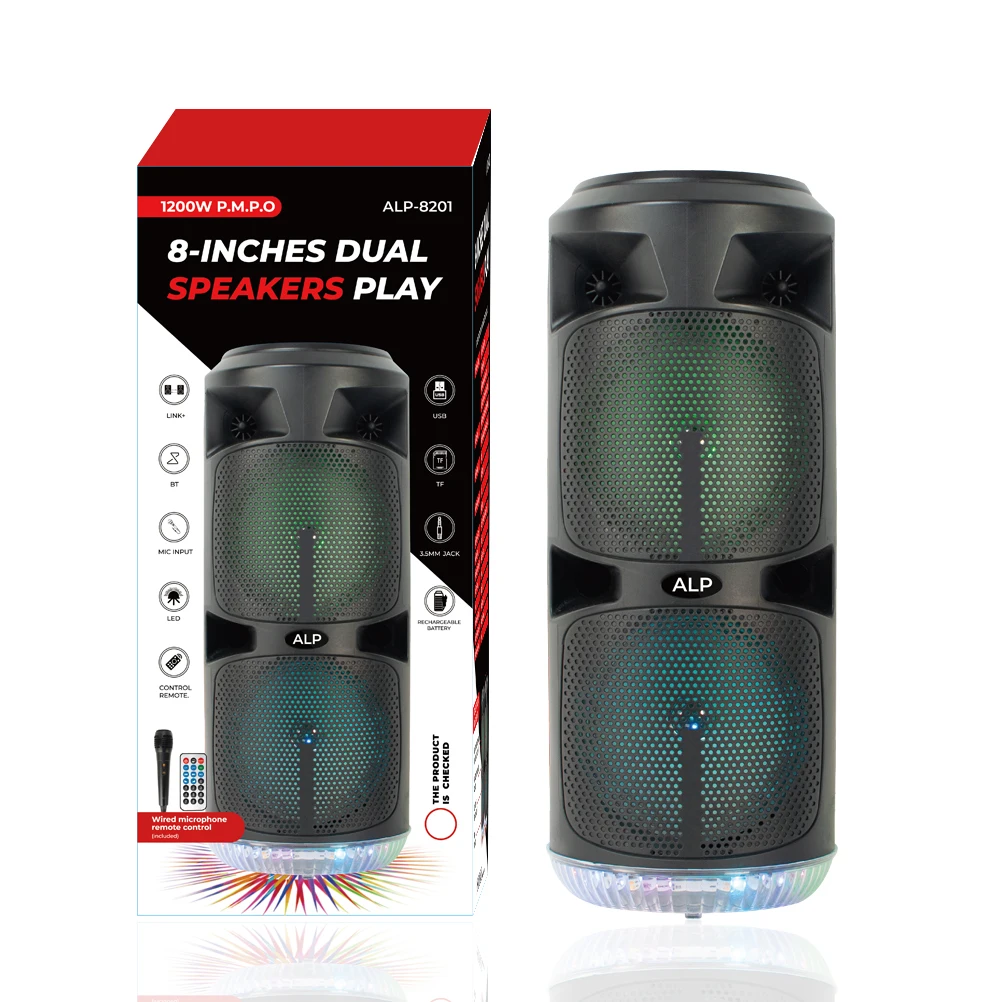 USA hot sale cheapest dual 8 inch FM redio 360-degree bottom light OEM gadgets electronic large outdoor portable karaoke speaker
USA hot sale cheapest dual 8 inch FM redio 360-degree bottom light OEM gadgets electronic large outdoor portable karaoke speaker