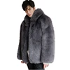 Classic Style Winter Warm Fur Coat Men Luxury Hooded Fur Coat Custom Real Fox Fur Coat for Men