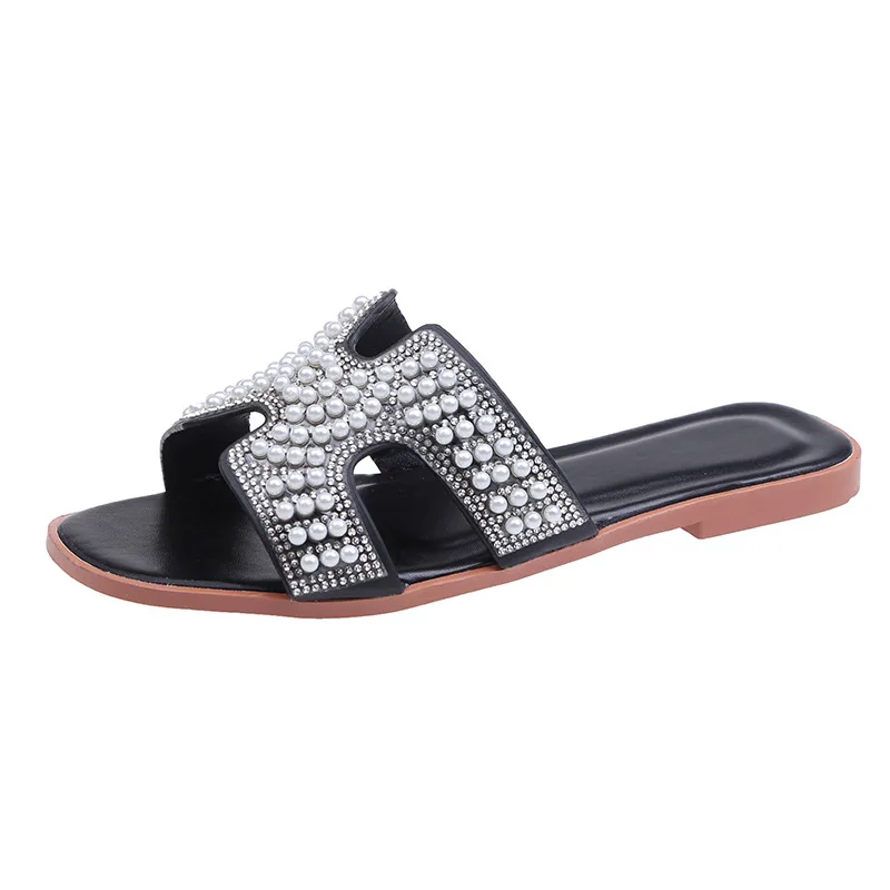 Sandals and slippers for women's Outer wear 2021 summer pearl rhinestone slipper All-match
Sandals and slippers for women's Outer wear 2021 summer pearl rhinestone slipper All-match