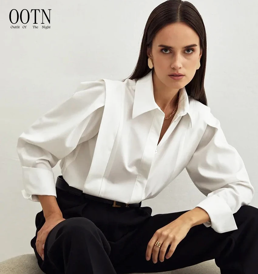 OOTN Spring 2022 Wild Top Lady Lapel White Long Sleeve Single Breasted Women Shirt Fashion Cotton Shoulder Pads Elegant Blouses
OOTN Spring 2022 Wild Top Lady Lapel White Long Sleeve Single Breasted Women Shirt Fashion Cotton Shoulder Pads Elegant Blouses