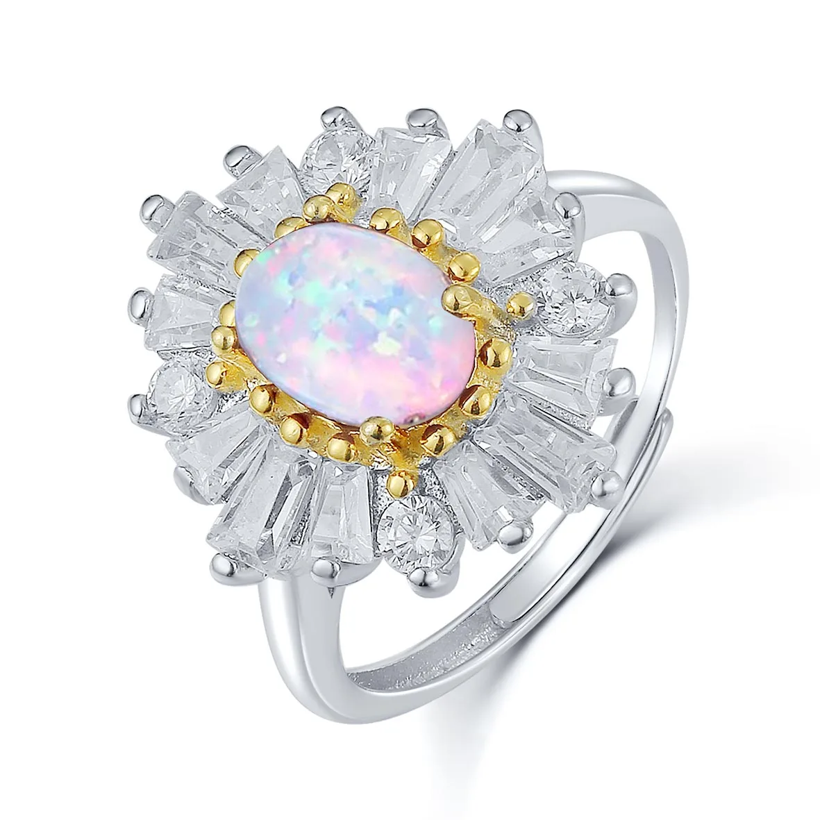 Adjustable Ring Elegant 925 Sterling Silver Ring with Oval White Natural Opal Stone Wedding Engagement Ring
Adjustable Ring Elegant 925 Sterling Silver Ring with Oval White Natural Opal Stone Wedding Engagement Ring