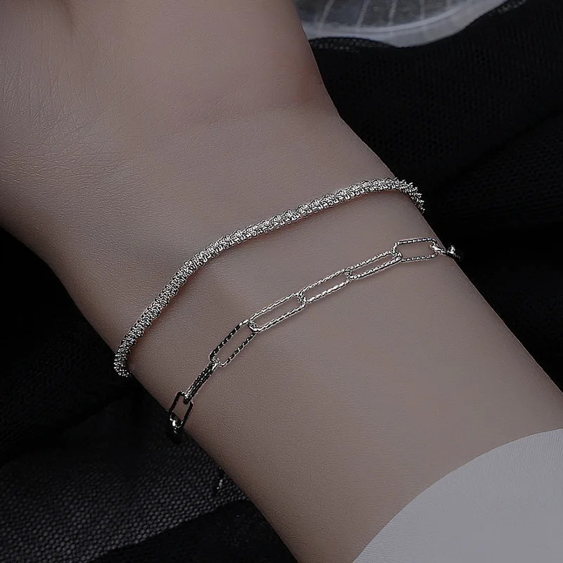 New DIY Silver Color Chain Bracelets for Women Shining Adjustable Link Chain Bracelet Hand Jewelry Accessories
New DIY Silver Color Chain Bracelets for Women Shining Adjustable Link Chain Bracelet Hand Jewelry Accessories