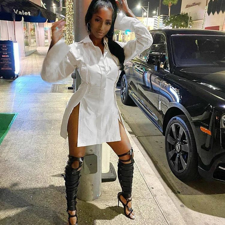 Women Fall Fashion Stylish Casual Irregular Split White Sexy Loose Button Down Womens Long Sleeve DressesShirt Dress For Women
Women Fall Fashion Stylish Casual Irregular Split White Sexy Loose Button Down Womens Long Sleeve DressesShirt Dress For Women