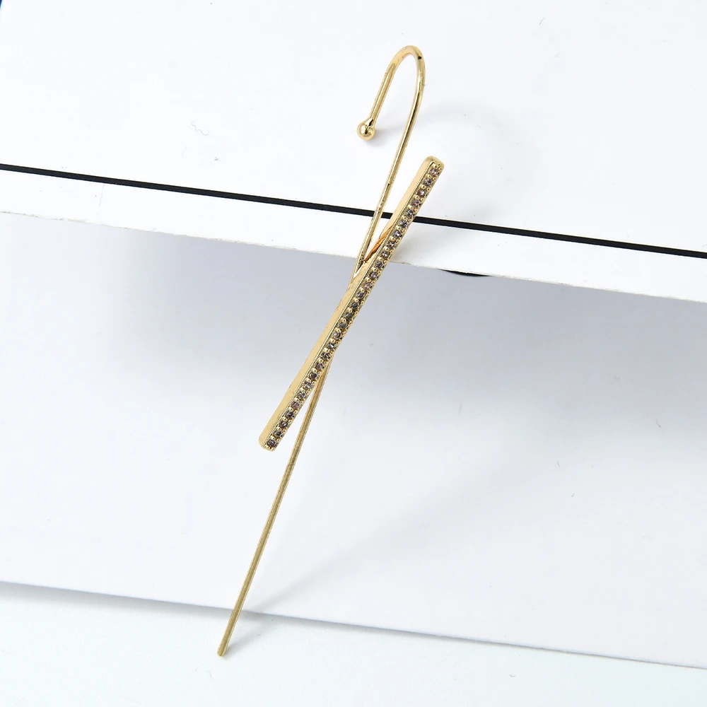 Veijer High Quality New designer Brass Gold Plated Geometry Ear Clip Gold Hook Zircon Earring For Women
Veijer High Quality New designer Brass Gold Plated Geometry Ear Clip Gold Hook Zircon Earring For Women