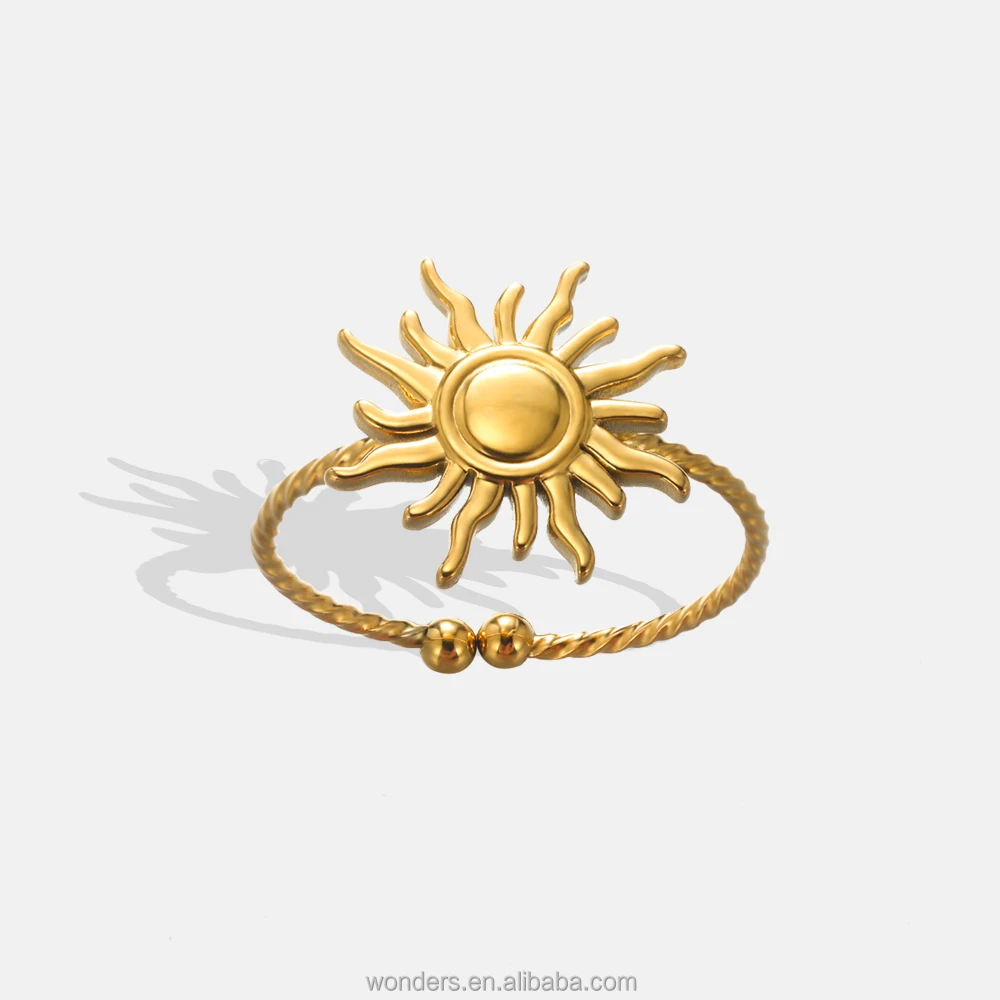 2023 Minimalist Sun Flare Ring Stainless Steel Jewelry Open Rings Band Sun Adjustable Anillo
2023 Minimalist Sun Flare Ring Stainless Steel Jewelry Open Rings Band Sun Adjustable Anillo