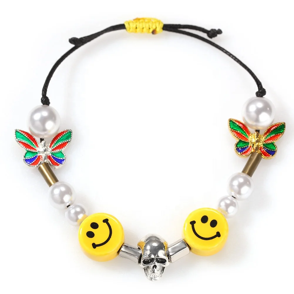Butterfly Smiley Cool Skull Pearl Choker Bracelet Hip Hop Street Dance Men Women Couple Fashion Pearl Bracelets
Butterfly Smiley Cool Skull Pearl Choker Bracelet Hip Hop Street Dance Men Women Couple Fashion Pearl Bracelets