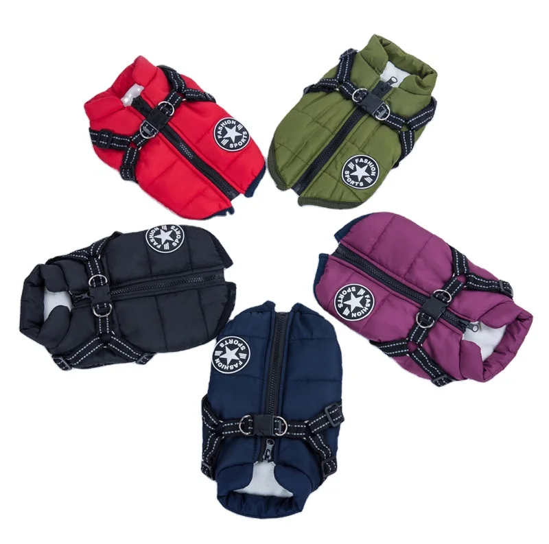 Wholesale Large Dog Jacket With Harness Luxury Pet Clothes Warm Waterproof Dog Winter Coat With Zipper, Red, green,black,blue,purple
Wholesale Large Dog Jacket With Harness Luxury Pet Clothes Warm Waterproof Dog Winter Coat With Zipper, Red, green,black,blue,purple