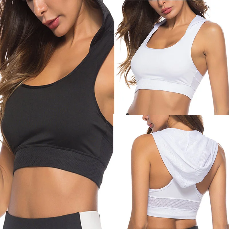 Hooded Sports Bras Women Cozy Padded Crop Top Female Gym Sport Solid Tank Tops Breathable Push Up Fitness Running Sport Top Bras
Hooded Sports Bras Women Cozy Padded Crop Top Female Gym Sport Solid Tank Tops Breathable Push Up Fitness Running Sport Top Bras