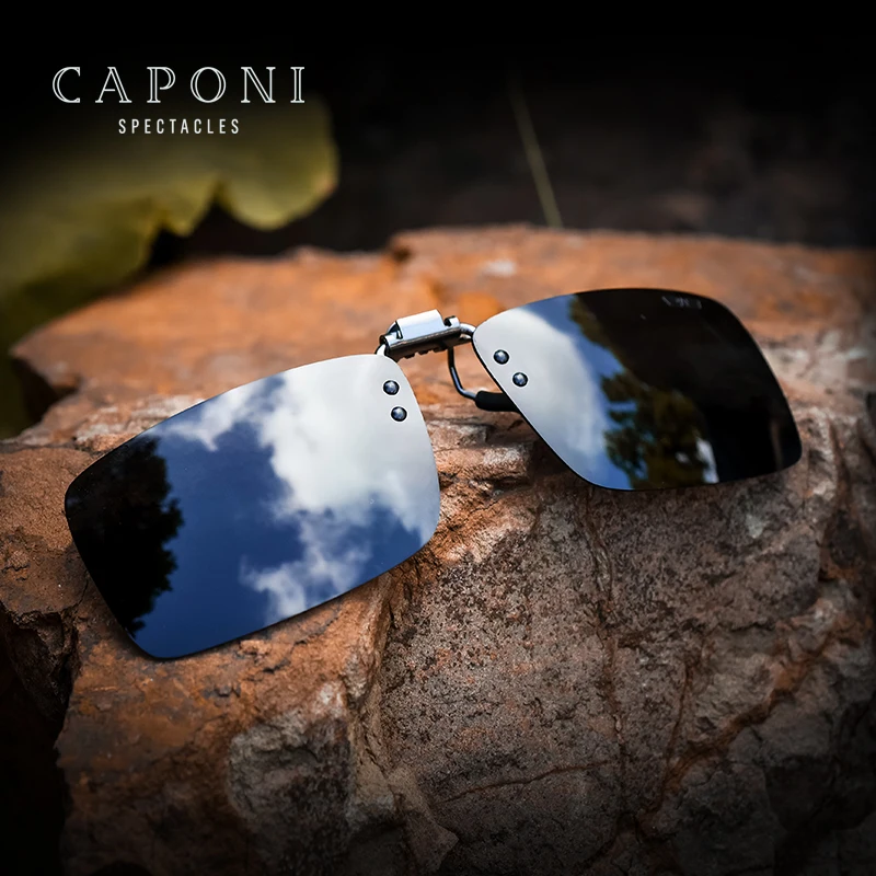 CAPONI New Model Polarized Design Style Custom Logo Shades Sun Glasses Flip Up Gun Clip On TAC Lens Sunglasses Mens 2021, Black
CAPONI New Model Polarized Design Style Custom Logo Shades Sun Glasses Flip Up Gun Clip On TAC Lens Sunglasses Mens 2021, Black