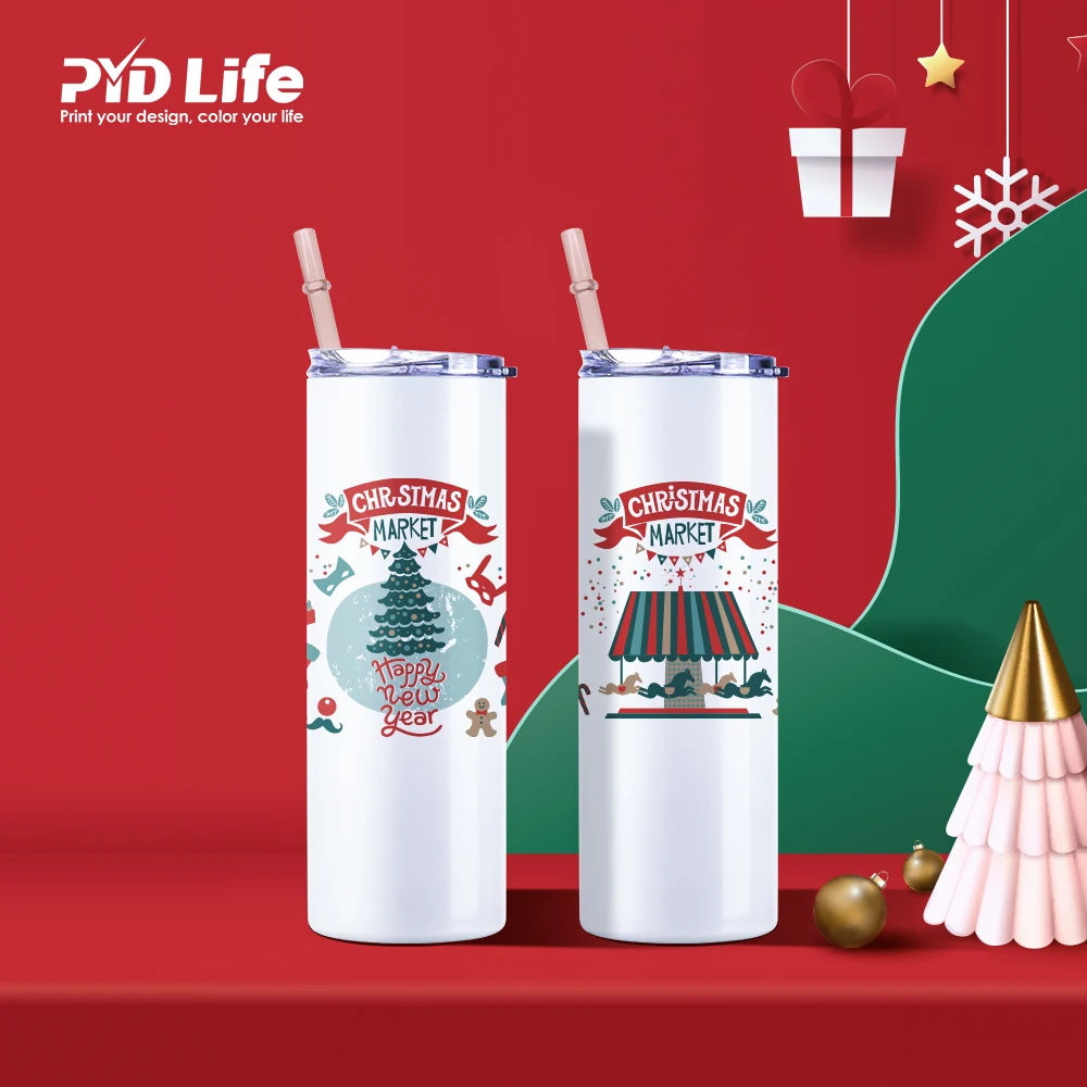 PYD Life Factory Price Christmas Mug Tumbler Press 20 OZ Straight Custom Sublimation Skinny Tumbler with Lid and Straw, White
PYD Life Factory Price Christmas Mug Tumbler Press 20 OZ Straight Custom Sublimation Skinny Tumbler with Lid and Straw, White