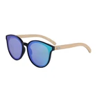 Custom Logo Funky Music Real Wood Bamboo Sunglasses with Metal Hinge