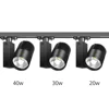 High power Adjustable 2 3 4 wire Cob 40W Black suspended led rail spot track lighting system for exhibition