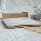 Handmade vintage wedding decoration weddings invitation card with lace
