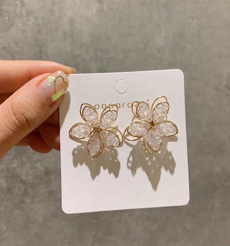 Korean New Arrival Sweet Crystal Holiday Flower Stud Earrings For Women Fashion Elegant Bijoux Party Gifts, Gold color
Korean New Arrival Sweet Crystal Holiday Flower Stud Earrings For Women Fashion Elegant Bijoux Party Gifts, Gold color