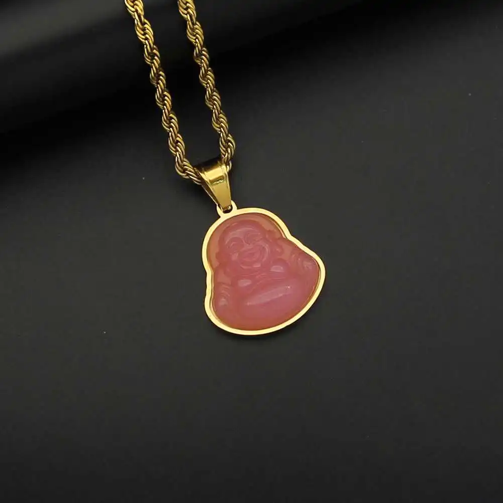 Jialin Jewelry 2020 ins New laugh Buddha 316 stainless steel 18k gold inlaid resin buddha jade pendant necklace
Jialin Jewelry 2020 ins New laugh Buddha 316 stainless steel 18k gold inlaid resin buddha jade pendant necklace