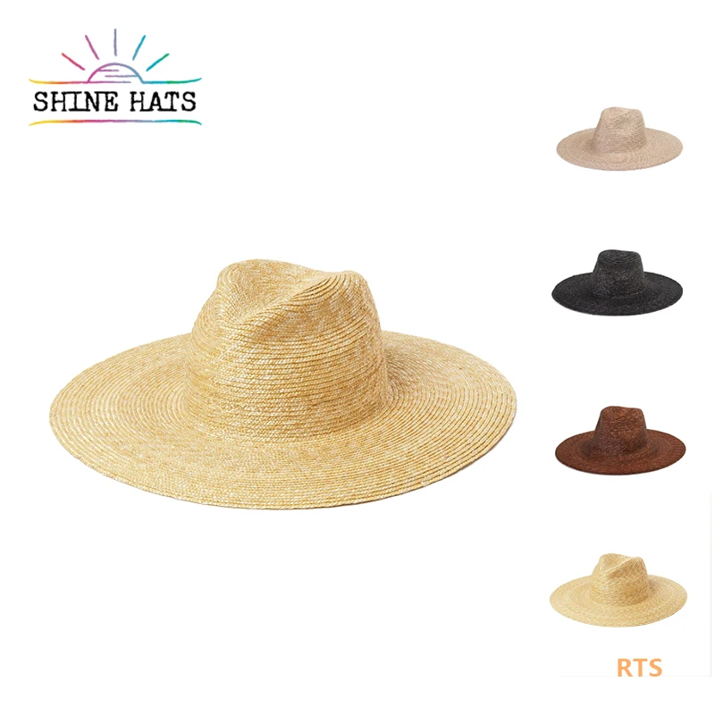 

Shinehats 12cm brim Panama style 1.0cm wheat handmade straw hats sun beach sombreros outdoors for women ladies travel