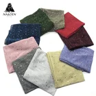 New lightweight design muslim shiny scarves shawls women sequin shimmer pleated hijab scarf