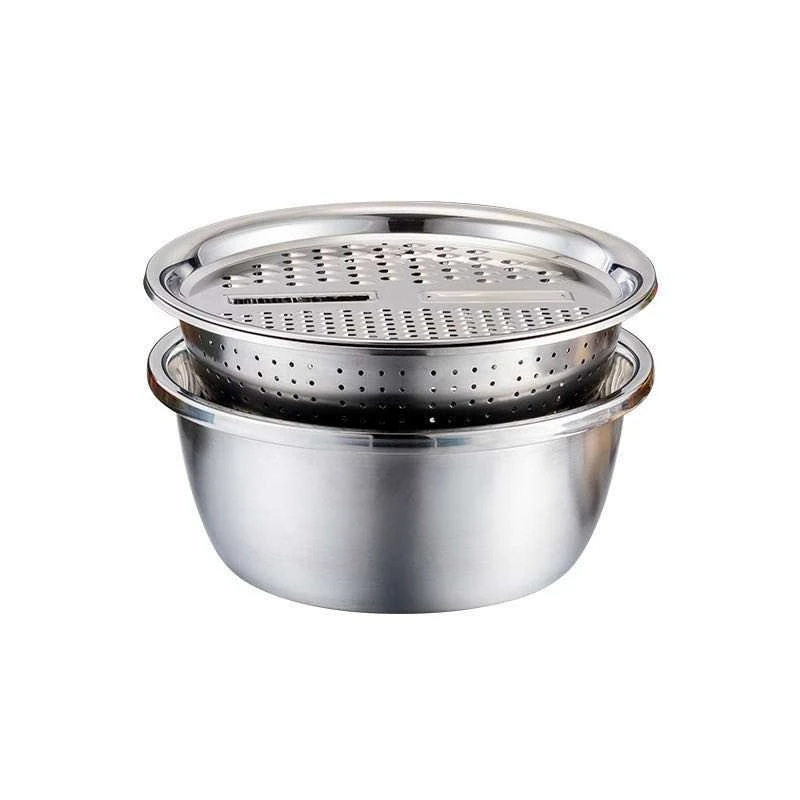 Wholesale hot sale high quality stainless steel strainer wet basket vegetable cutter colanders salad bowl set for kitchen, Silver
Wholesale hot sale high quality stainless steel strainer wet basket vegetable cutter colanders salad bowl set for kitchen, Silver