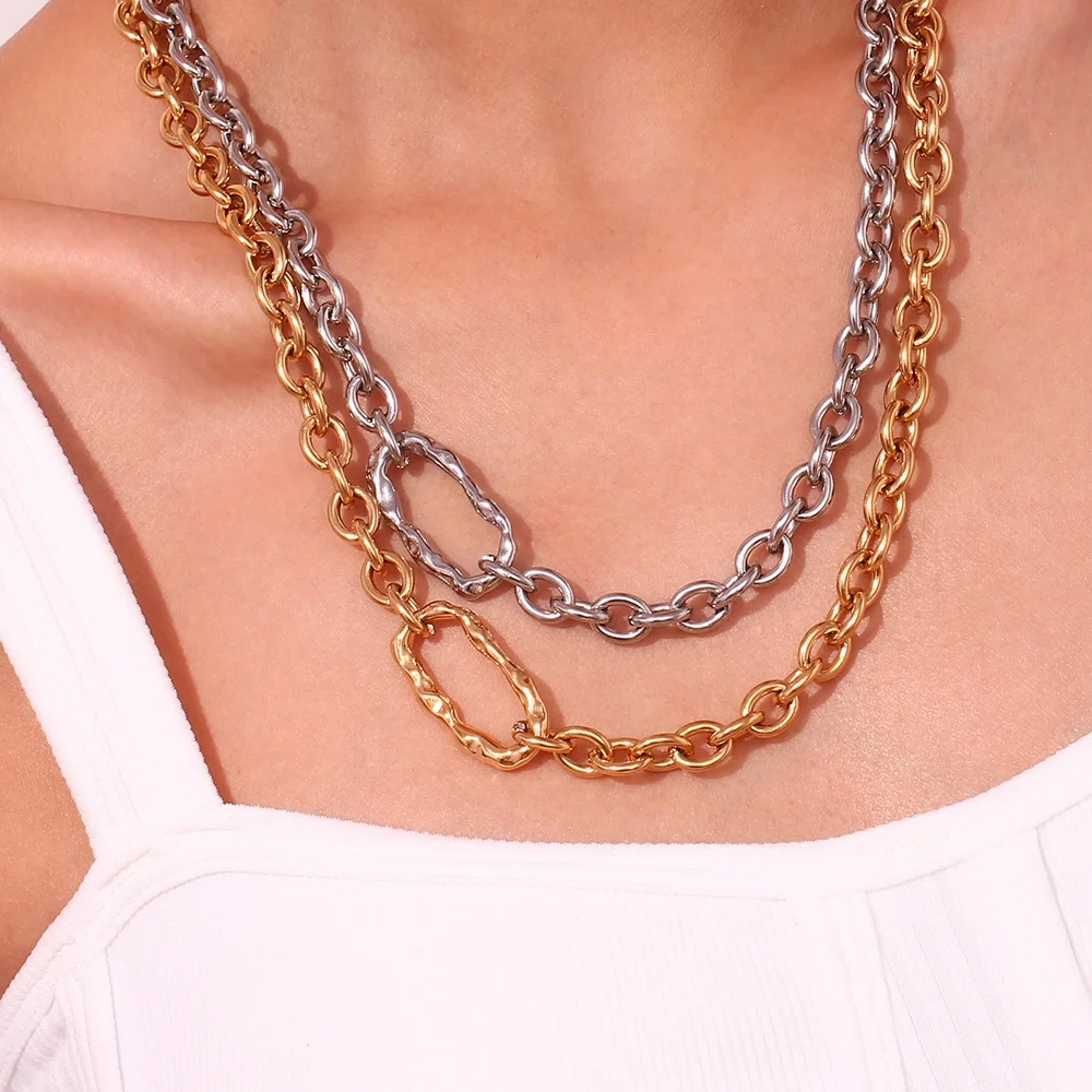 Hip Hop Minimalist Chain Necklace Long Chain Necklace For Women 18K Gold Plated Stainless Steel Jewelry
Hip Hop Minimalist Chain Necklace Long Chain Necklace For Women 18K Gold Plated Stainless Steel Jewelry