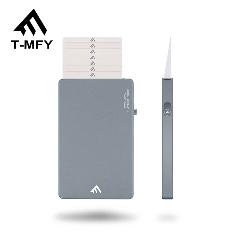 2021 T-MFY designer Credit Card holder Slim Minimalist Leather Carbon Fiber or aluminum wallet pop up design card case for men, Customized
2021 T-MFY designer Credit Card holder Slim Minimalist Leather Carbon Fiber or aluminum wallet pop up design card case for men, Customized