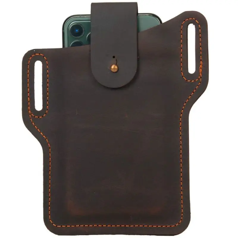 Men Genuine Leather Phone Holster Universal Case Waist Bag Purse with Belt Hole Brown
Men Genuine Leather Phone Holster Universal Case Waist Bag Purse with Belt Hole Brown