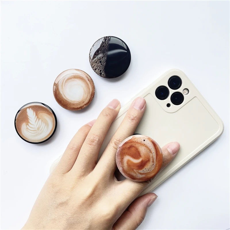 Factory wholesale mobile phone accessories free custom phone holder with milk tea coffee design handle socket phone grip, Black / white / custom
Factory wholesale mobile phone accessories free custom phone holder with milk tea coffee design handle socket phone grip, Black / white / custom