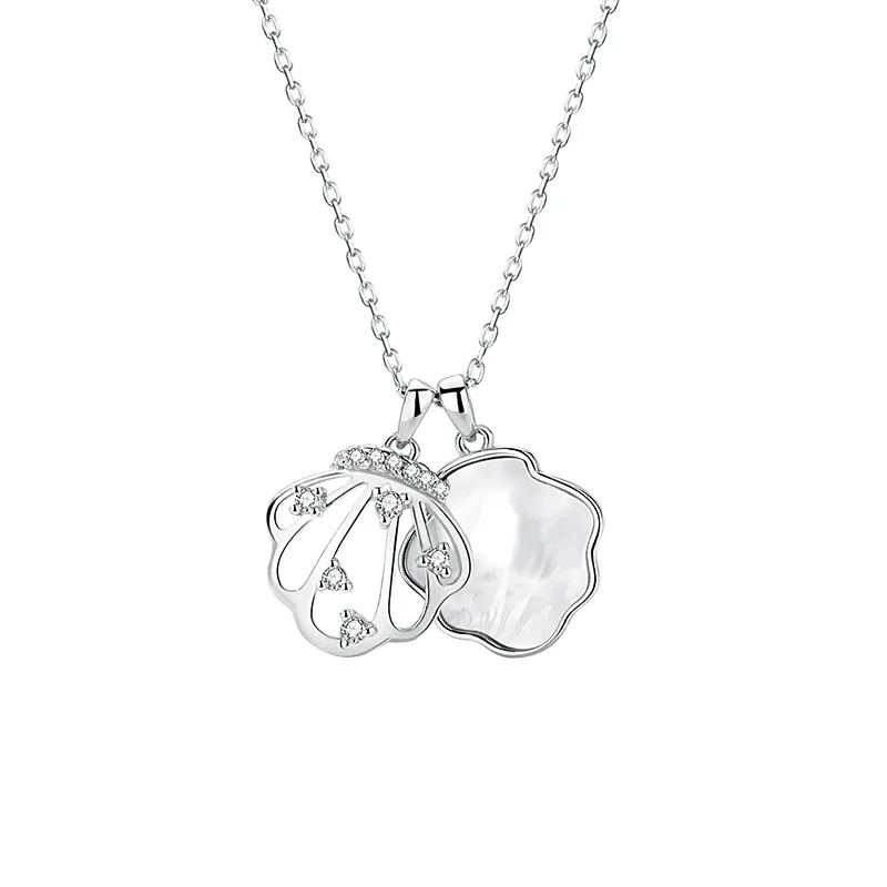 Fashion 925 Sterling Silver Jewelry Rhodium Plated Double layer Shell Women Pendant Necklace
Fashion 925 Sterling Silver Jewelry Rhodium Plated Double layer Shell Women Pendant Necklace