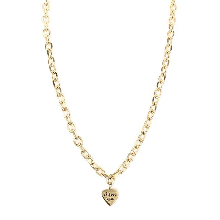 Minimalist 18K Real Gold Plated Chunky Chain Custom Engraved Heart Pendant Necklace for Girlfriend as Gift, Gold color
Minimalist 18K Real Gold Plated Chunky Chain Custom Engraved Heart Pendant Necklace for Girlfriend as Gift, Gold color