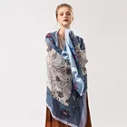 Fringes on both ends woolen printed shawl for women
