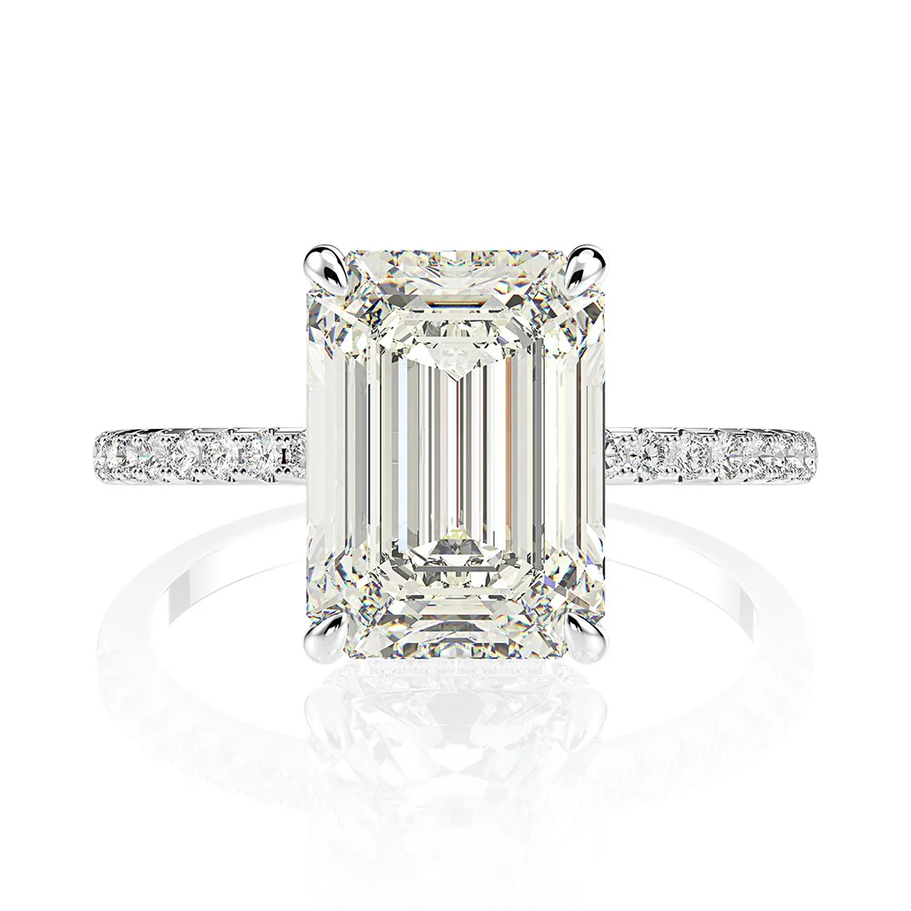 New 18K White Gold Rectangular Bottom Cut High Carbon Diamond Flash Wedding Ring 8*11 Car Flower 8 Carat Ring, Same as picture
New 18K White Gold Rectangular Bottom Cut High Carbon Diamond Flash Wedding Ring 8*11 Car Flower 8 Carat Ring, Same as picture