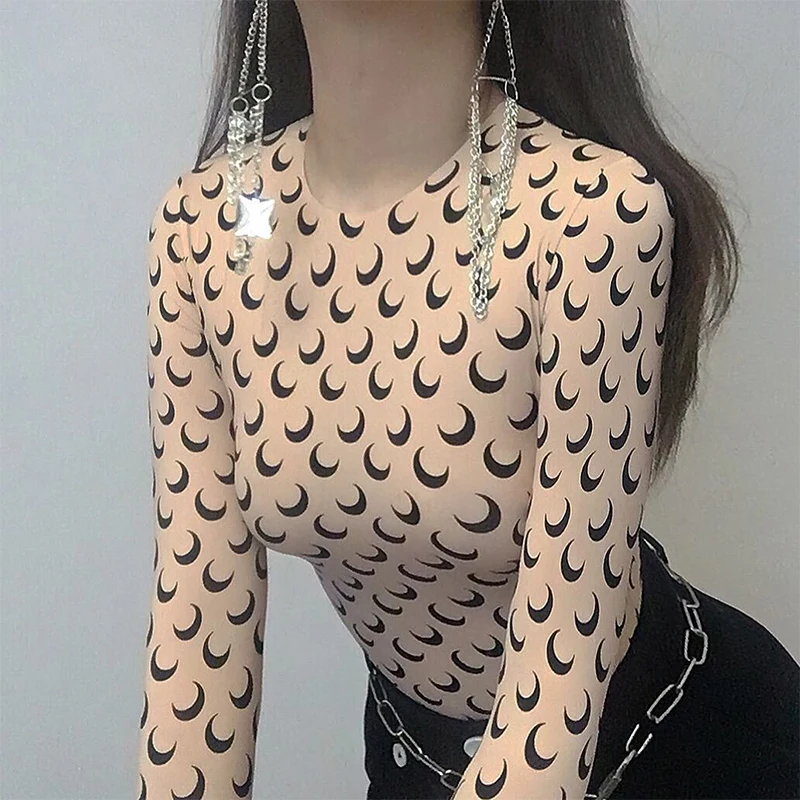 2019 latest design Women long sleeve round collar Crescent body suits New Style Women Clothes Moon Printing Long Sleeve Mesh
2019 latest design Women long sleeve round collar Crescent body suits New Style Women Clothes Moon Printing Long Sleeve Mesh