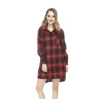 High Grade Yarn dyed plaid flannel Warm Shirt skirt pajamas
